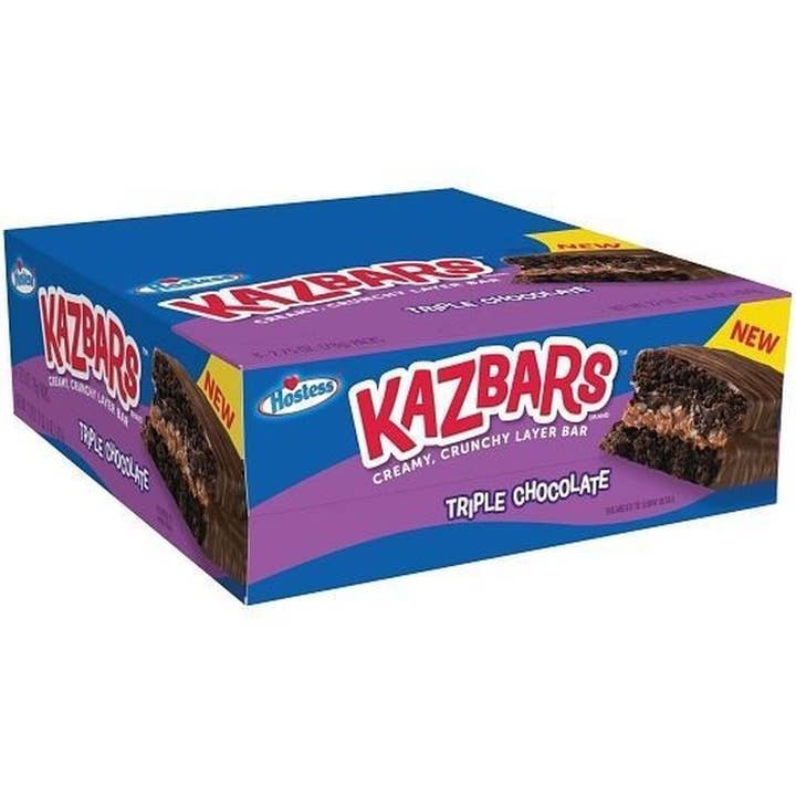 Shop The King - Wholesale Chocolate Bar - Hostess Kazbar, Triple Chocolate Flavor, 4-Pack (Pack of 8)