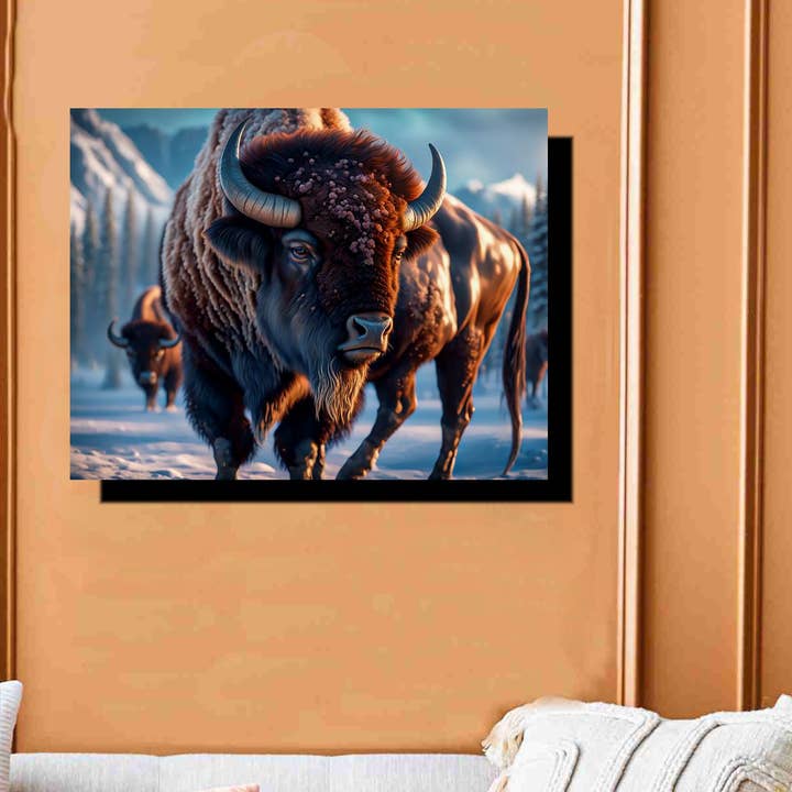 Montana Buffalo Bison Wild Animals Canvas Warp Wall Art for wholesale by BMS BIZ
