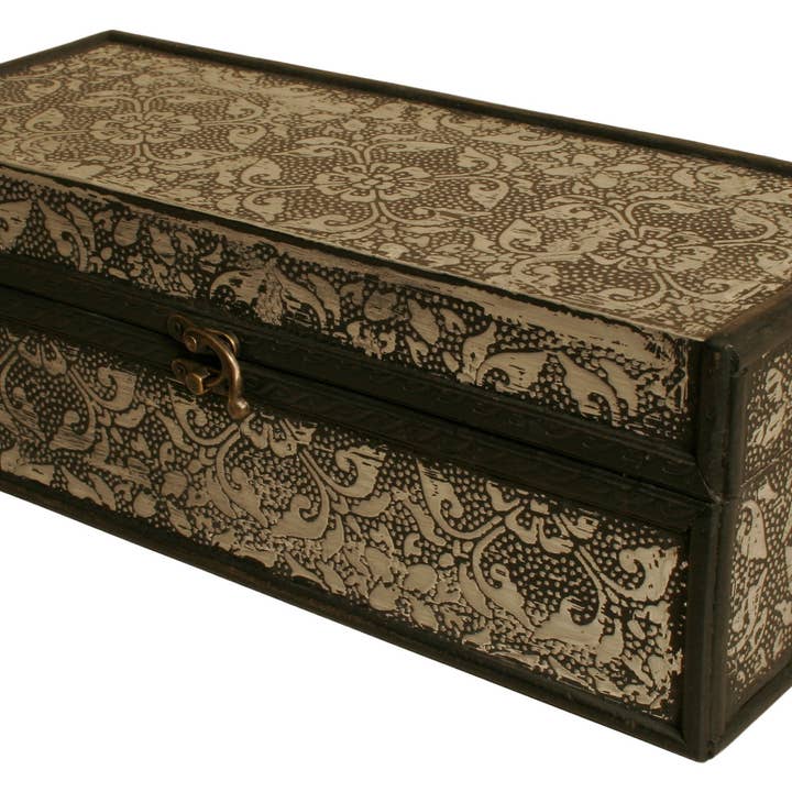 WALD IMPORTS - Wholesale Wine Tote - Metal & Wood Wine Box