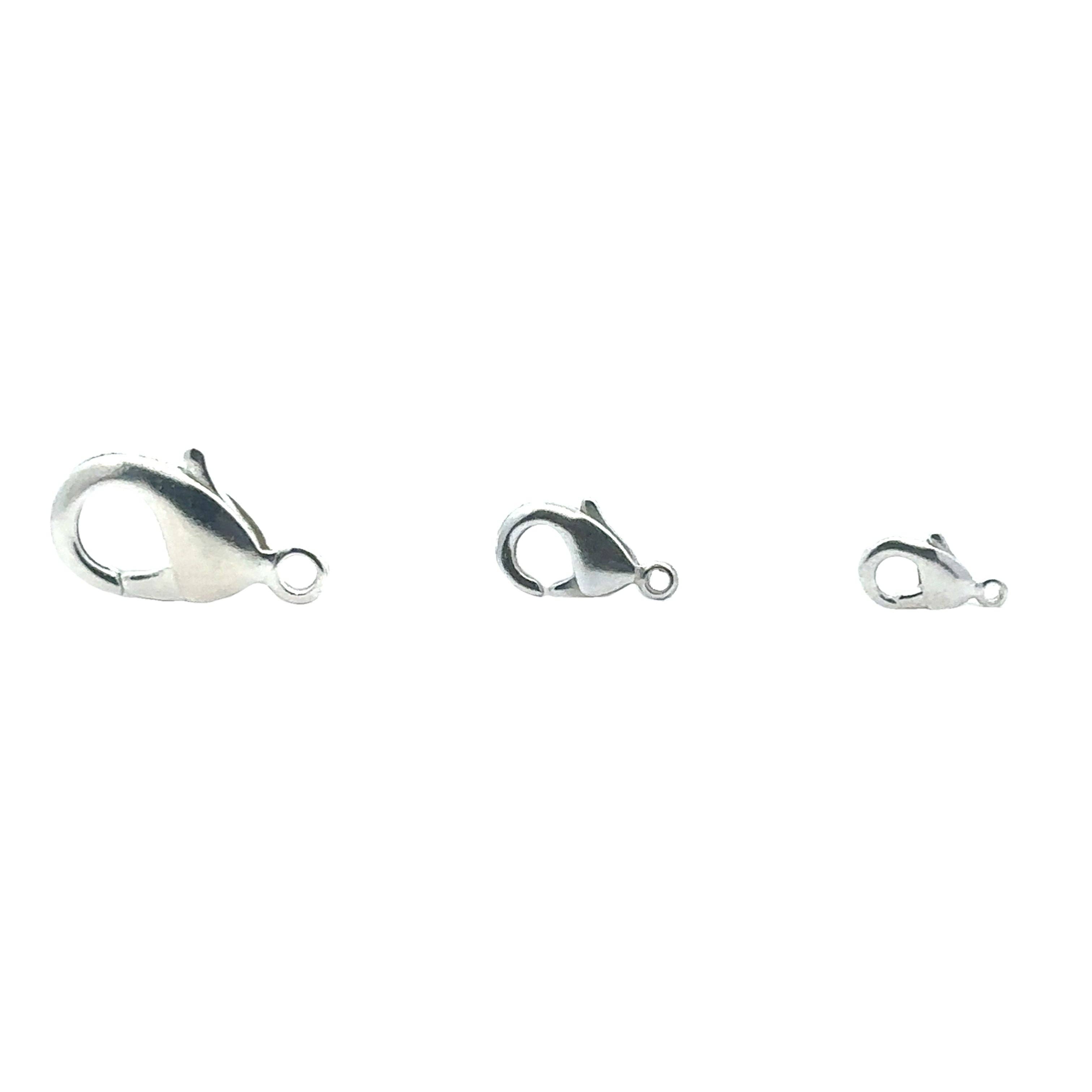 Purity Beads - Wholesale Clasp - Lobster Clasps | 6mm to 19mm | Gold Finish, Silver Plated and Gunmetal Lobster Claw Clasps | Smooth Clasps | Size: 9mm, 12mm, 15mm and 19mm.3