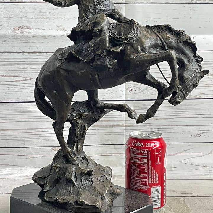 Bronzhaus - Vendita all'ingrosso Scultura - Bronco Buster Statuetta in bronzo 100% vero bronzo arte occidentale Remington1