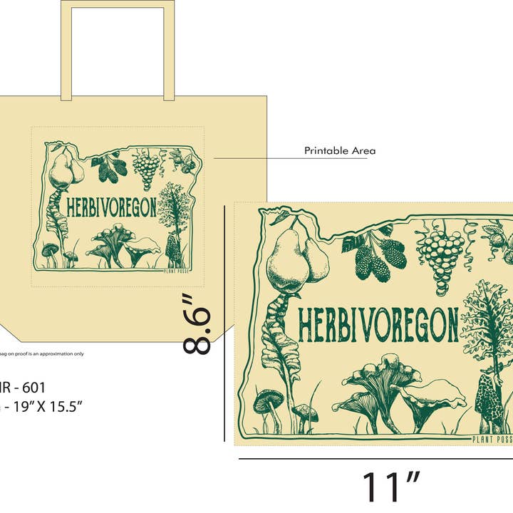 Plant Posse - Wholesale Draagtas - Uniseks - Herbivoregon draagtas van gerecycled canvas7