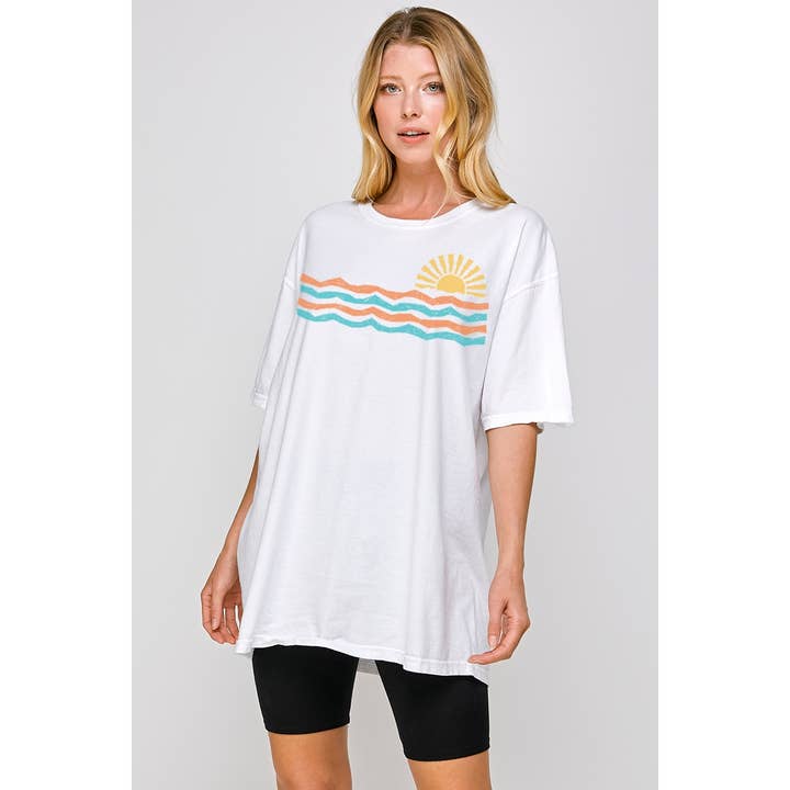 SØ DØS PÅ MIT SIND VINTAGE GRAFISK OVERDIMENSIONERET TEE for engroshandel hos Illustrated Society