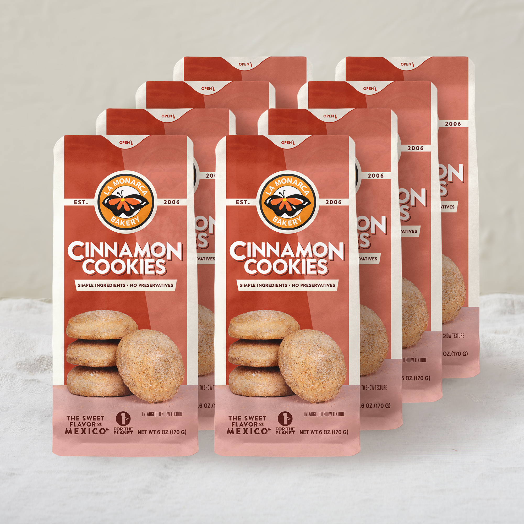 La Monarca Bakery - Wholesale Cookie - Mexican Cinnamon Cookies (Hojarascas) 6 oz Bag2