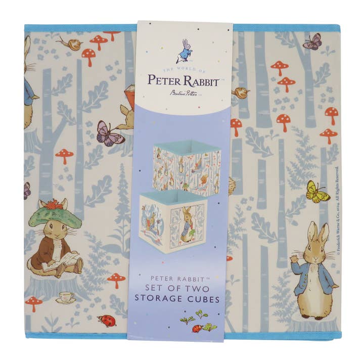 Cubos de almacenamiento de tela Peter Rabbit, paquete de dos para venta al por mayor de Robert Frederick Ltd