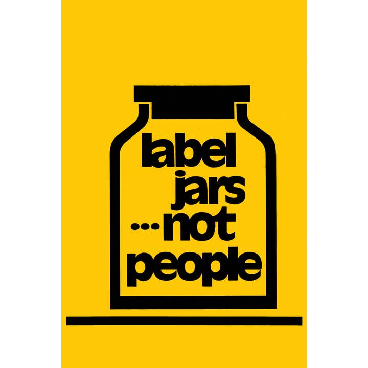 Postcard - Label Jars Not People - Pkg of 12 for wholesale by Syracuse Cultural Workers