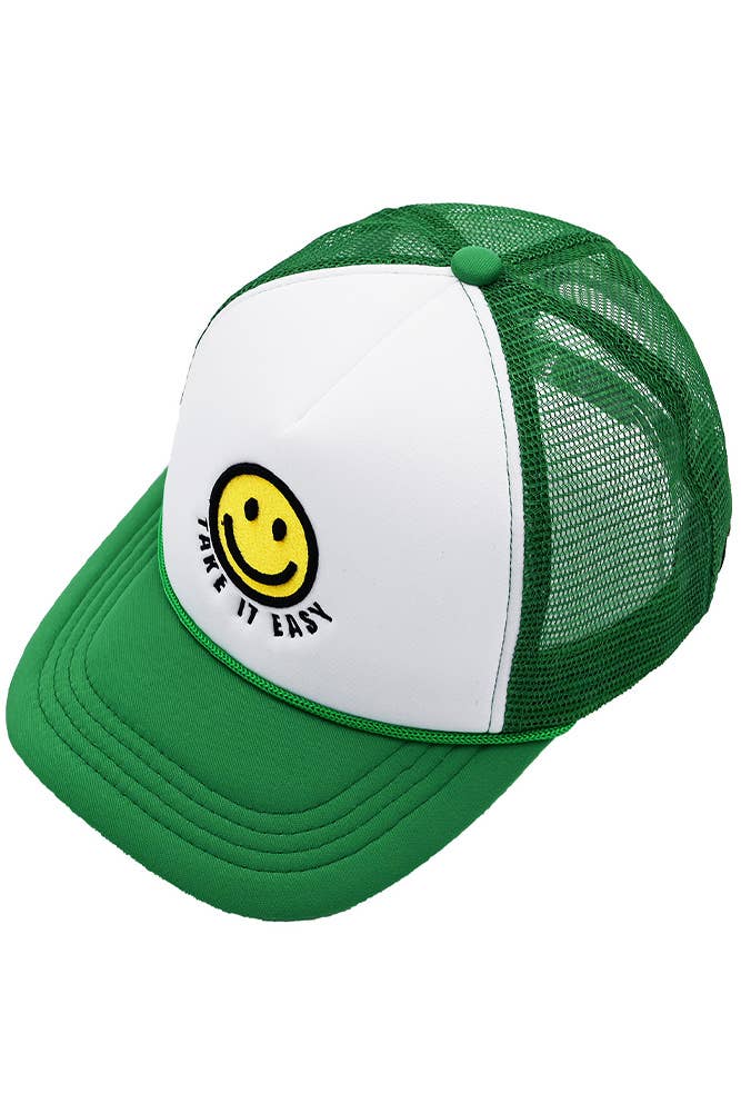 Hana - Wholesale Truckerpet - Dames - C.C TAKE IT EASY Truckerpet met smiley gezicht1