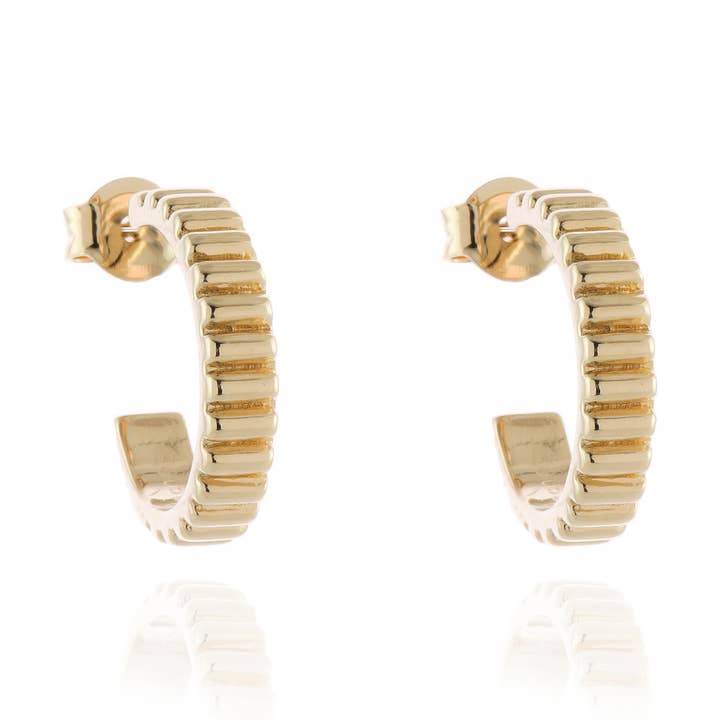 Cachet Ricci 15 mm Hoepeloorbellen 18kt verguld voor wholesale door Cachet London