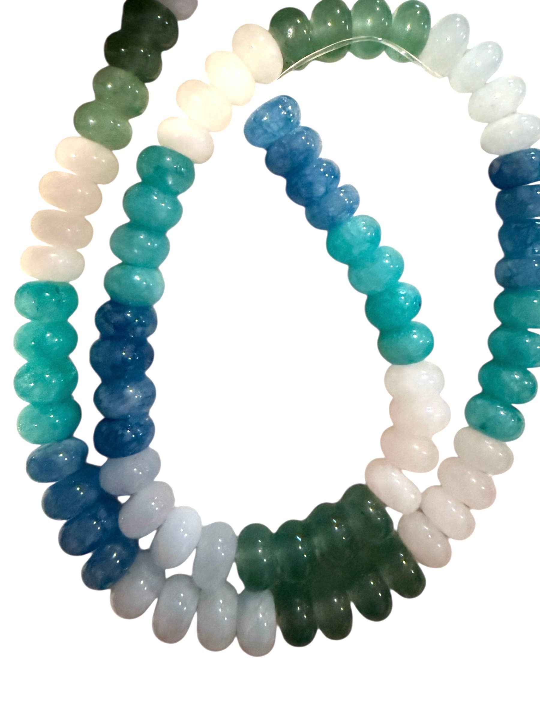 Sonya Renee Jewelry - Wholesale Beaded/Pearl Necklace - Lilly Gemstone Bead Necklace multi-color 8mm opals jade 111