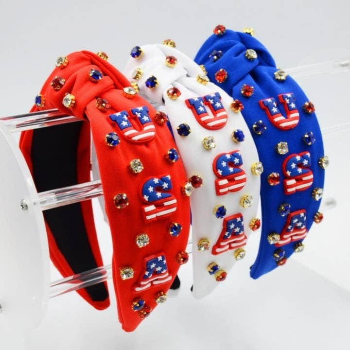 JOSSLYN by wall to wall – Engroshandel Pandebånd - Dame – 4. JULI USA RHINESTONE STUD PANDEBÅND | 40HB1642