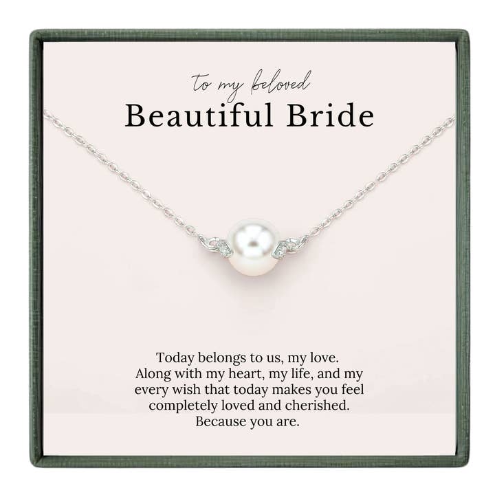 hope love shine - Wholesale Pendant/Charm Necklace - Bride Necklace Wedding Day Gift from Groom Gold Silver Pearl9