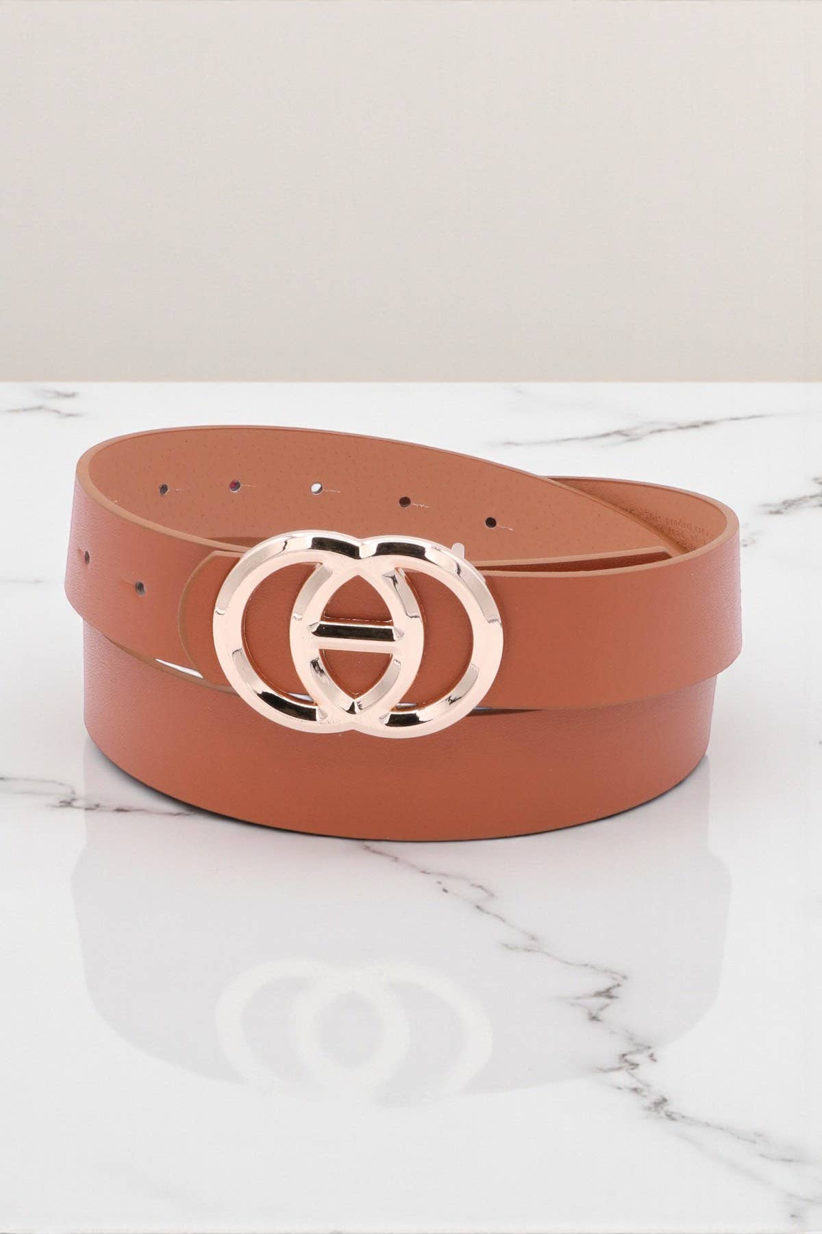 Mint & Shine - Wholesale Belt - Women's - Versatile Double Loop Buckle Faux Leather Belt2