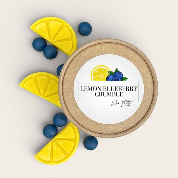 Wax Melts - Lemon Blueberry Crumble 2oz Jar Soy Wax Melts for wholesale by LostLove Art Co.