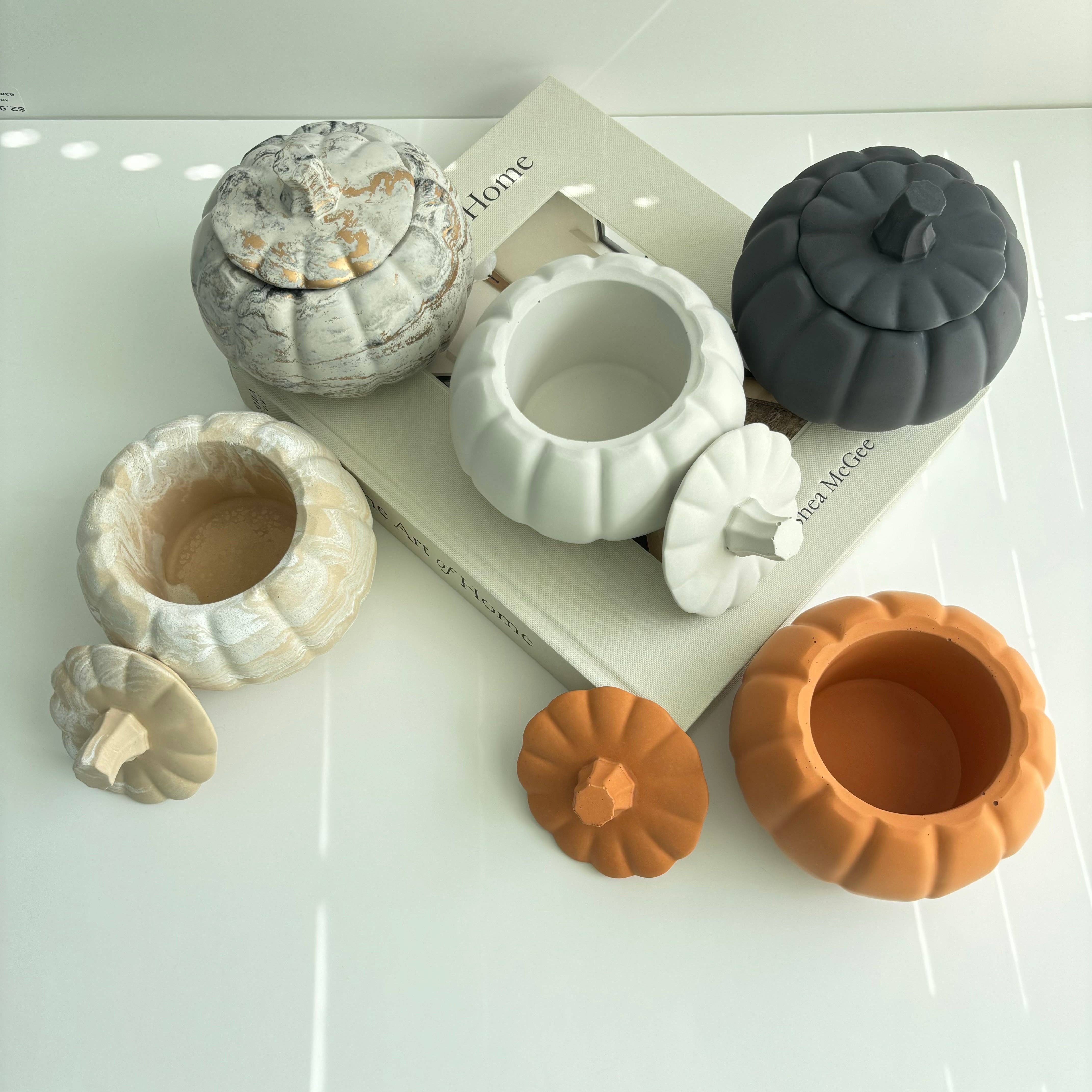Fancy Concrete - Wholesale Candle Holder - Pumpkin vessel5