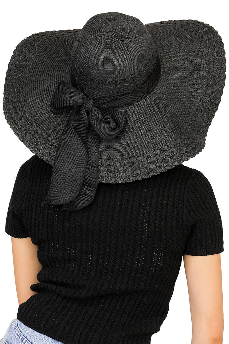 Cap Zone – Engroshandel Stråhat – til kvinder – Kammusling Hem Jute Chiffon bue papir halm Floppy solhat6