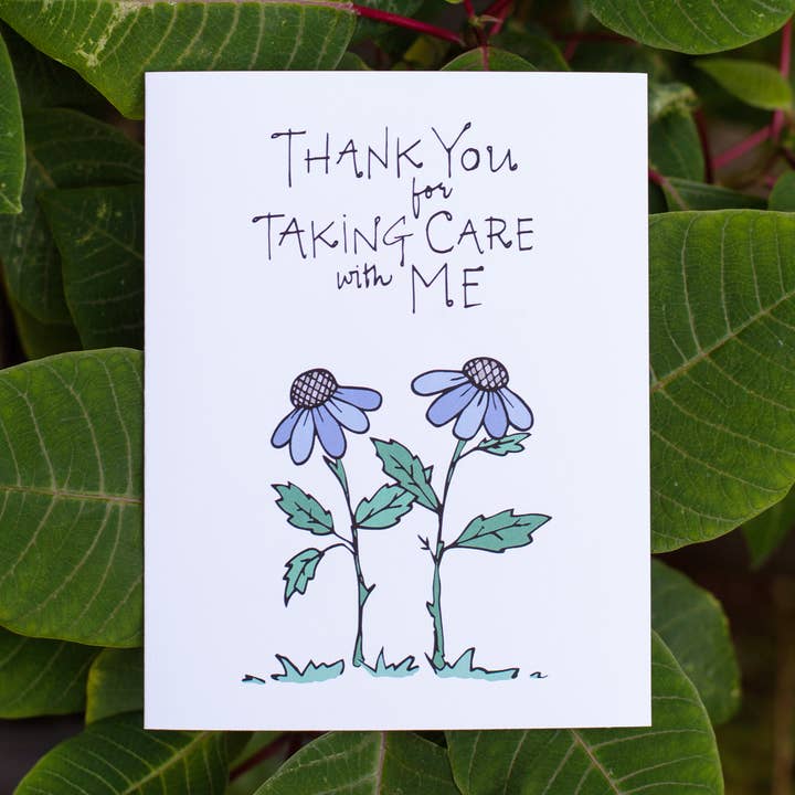 Taking Care with Me | Thank You Card for wholesale by Lacelit | Stationery & Gifts by Kimberly Kuniko