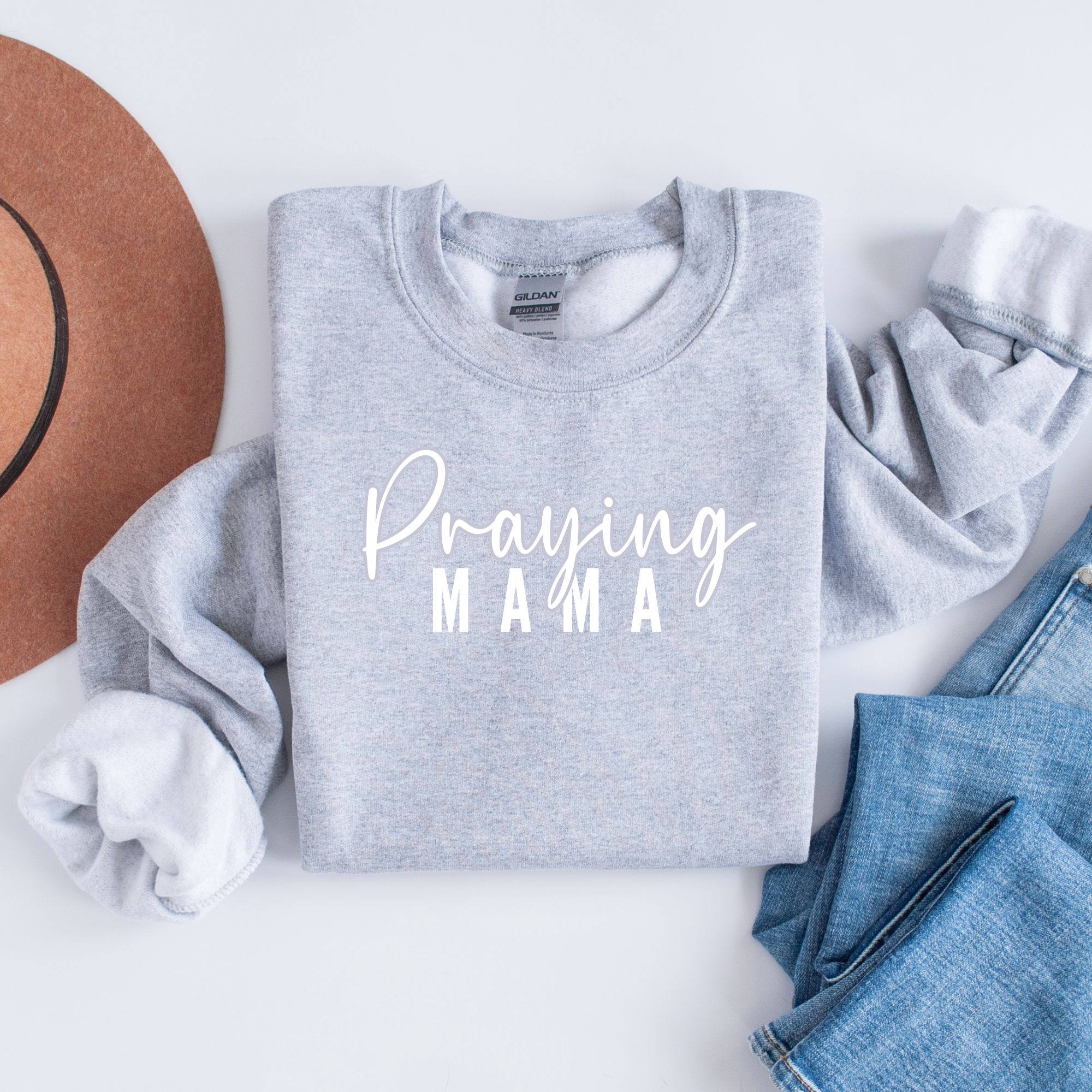 Faith & Life Christian Brands - Wholesale Graphic Sweatshirt - Women's - Praying Mama Mothers Day Christian Crewneck Sweatshirt12