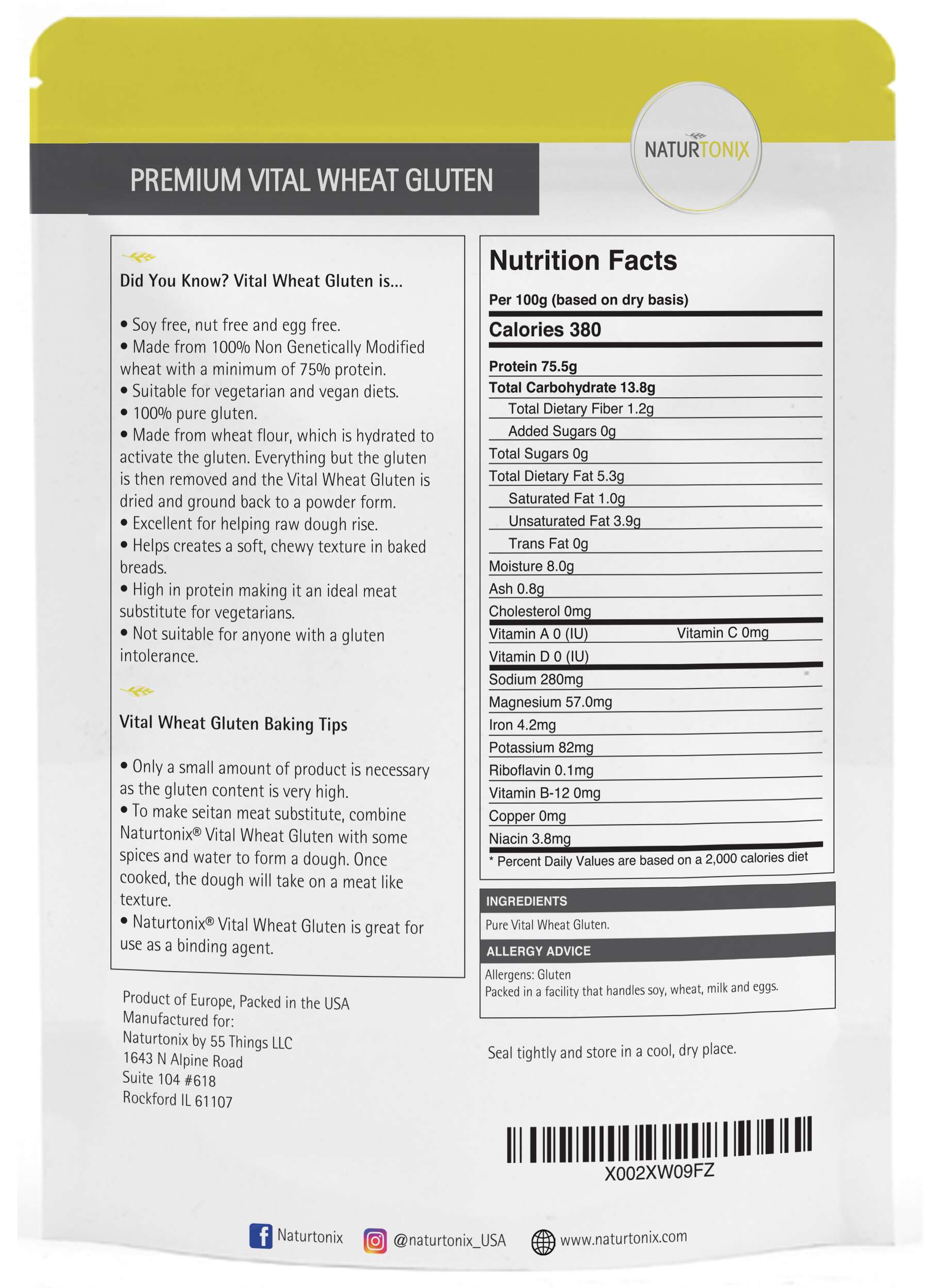 Hevet and Bug Inc – wholesale Protein-/superfoodpulver – Naturtonix Vitalt Vetegluten1