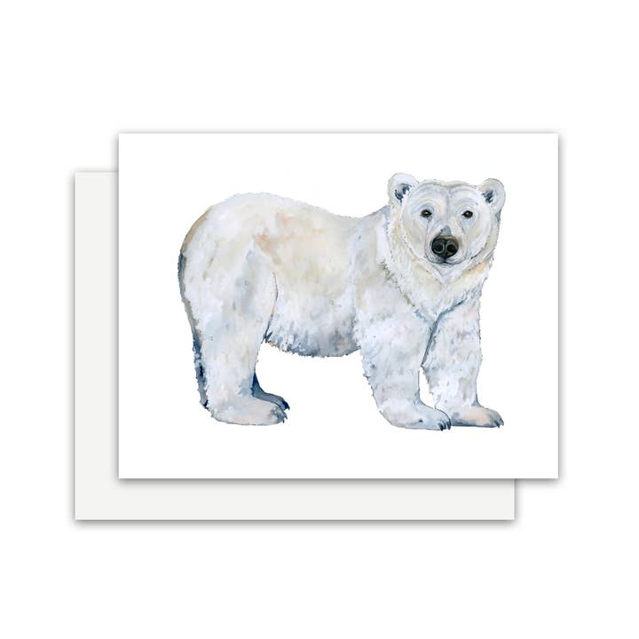Carte ours polaire pour la vente par Jennie Kilcup Watercolors