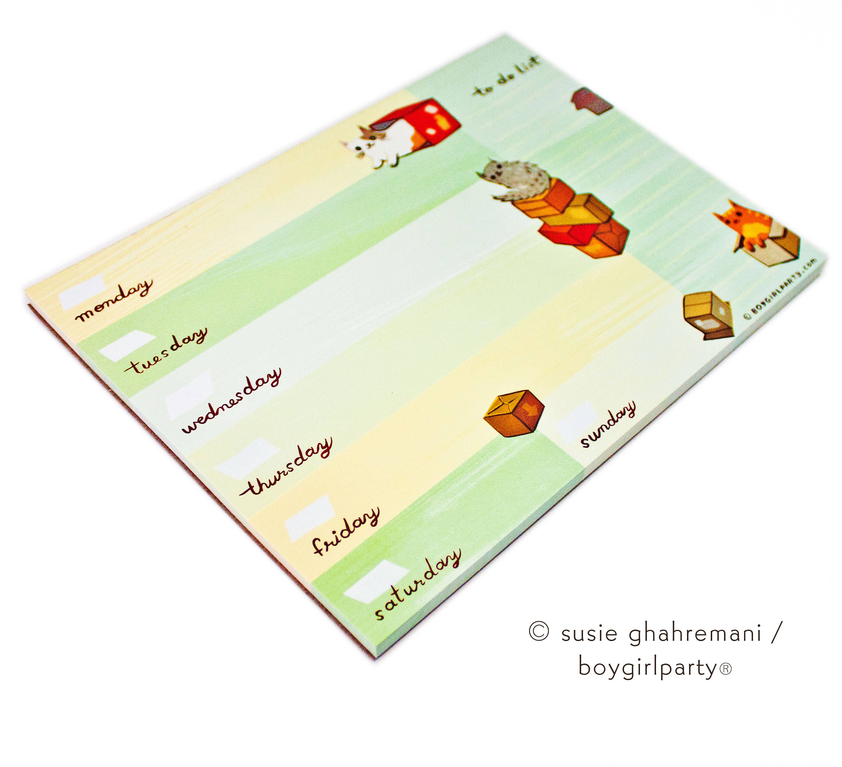 Boygirlparty - Wholesale Planner - Cat Weekly Planner Notepad — Undated Pad — Sustainable gifts1