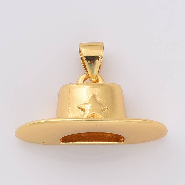 Goldgefüllter Cowboyhut-Anhänger, Western-Rodeo-Anhänger, CP2228 für den Großhandel von Beads Creation