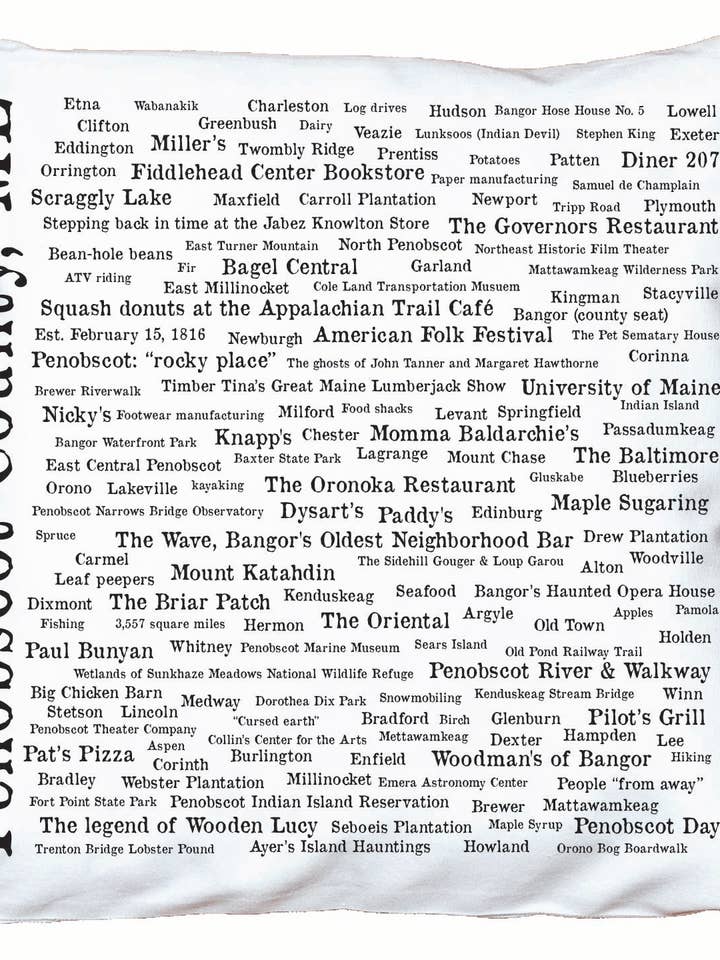 Penobscot County, ME Pride Pillow Cover for wholesale by TownieSwag