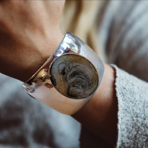 Ciao Bella Jewelry Inc – wholesale Manschettarmband – Go Grå Silver Cancer medvetenhet manschett armband