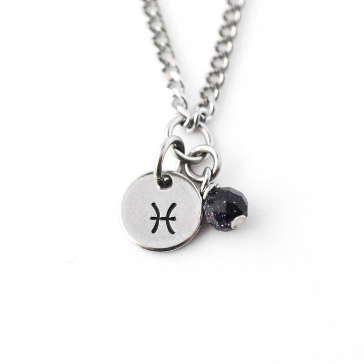 Pisces Zodiac Necklace, Hypoallergenic Astrology Jewellery for Sensitive Skin for wholesale by Little Gems Jewels