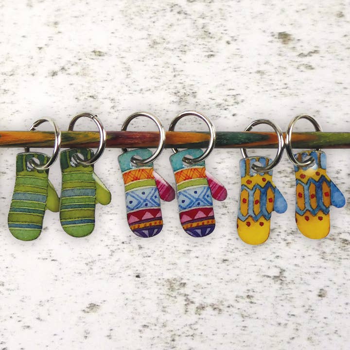 Mittens Stitch Markers (Set of 6) for wholesale by Emma Ball Ltd