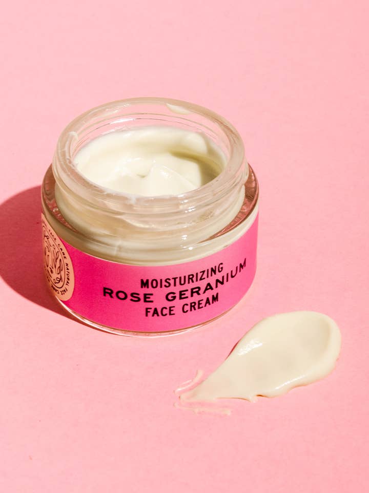 Rose Geranium Organic Herbal Face Cream / 1 oz for wholesale by Good Flower Farm