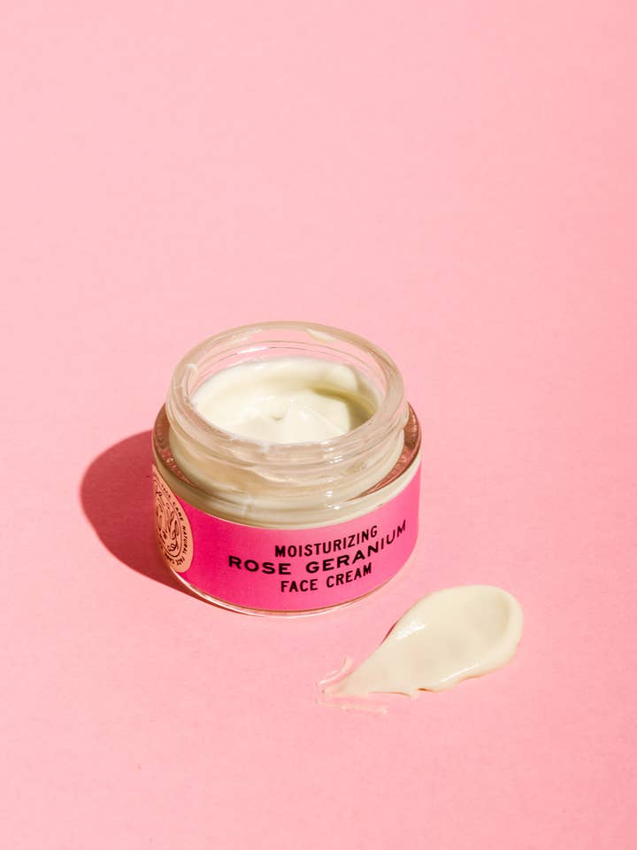 Rose Geranium Organic Herbal Face Cream / 1 oz for wholesale by Good Flower Farm