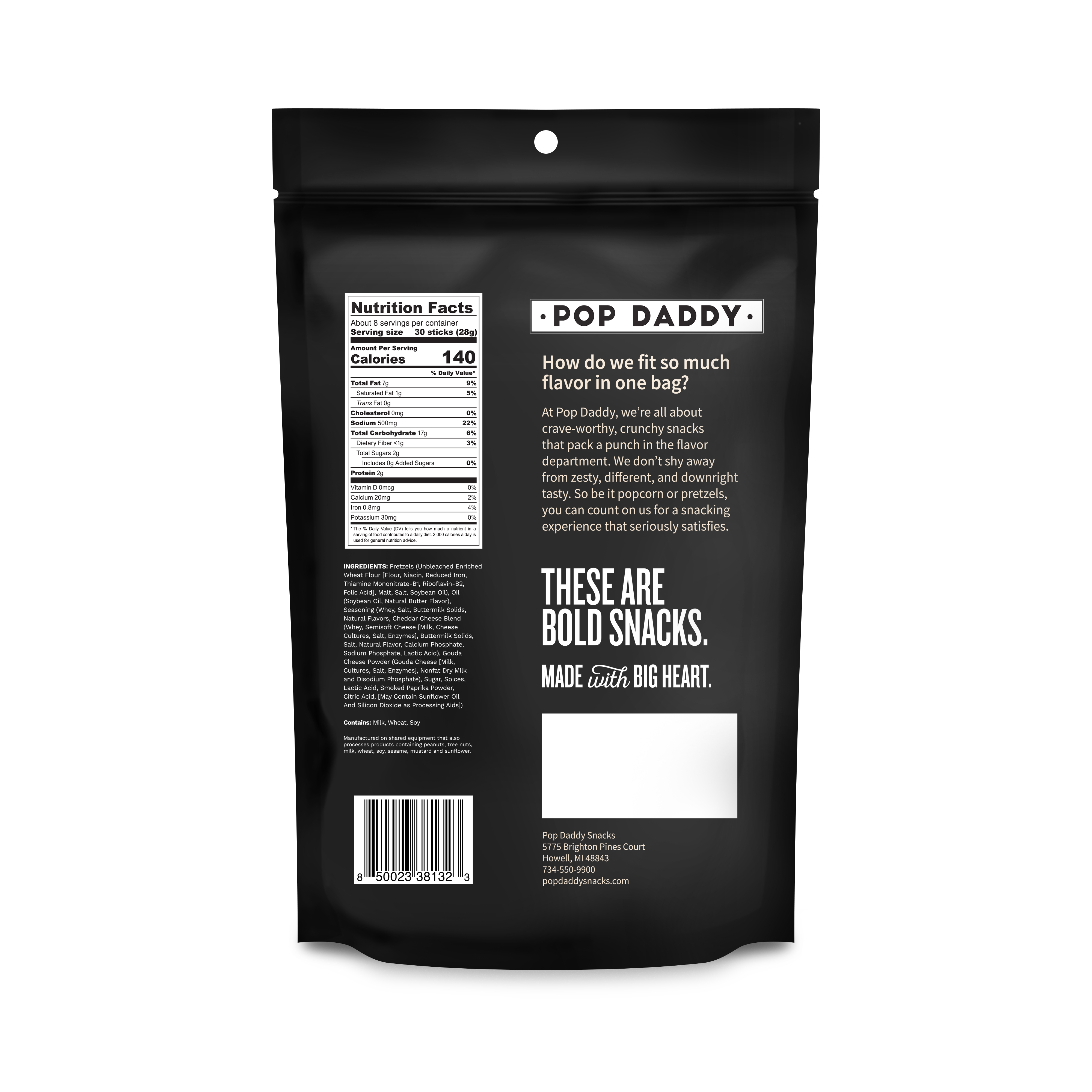 Pop Daddy Snacks - Wholesale Pretzels - Pop Daddy – Beer Cheese Seasoned Pretzels 7.5oz1