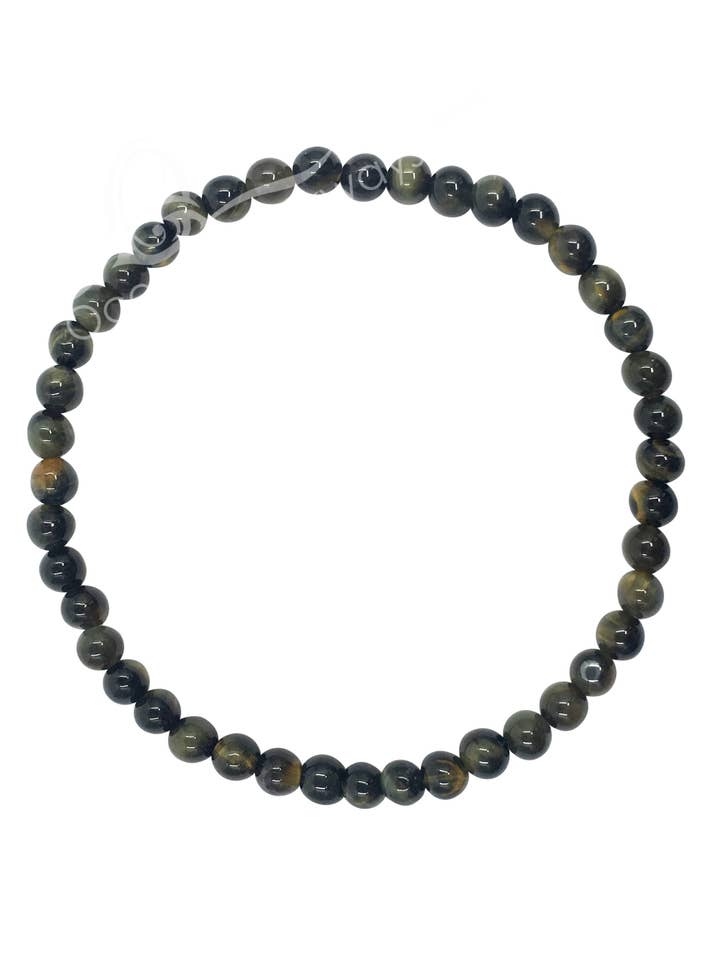 BRACELET - TIGER EYE, BLUE (4-4.5 MM) 7.15-7.25" (PC) for wholesale by Oceanic Linkways Inc