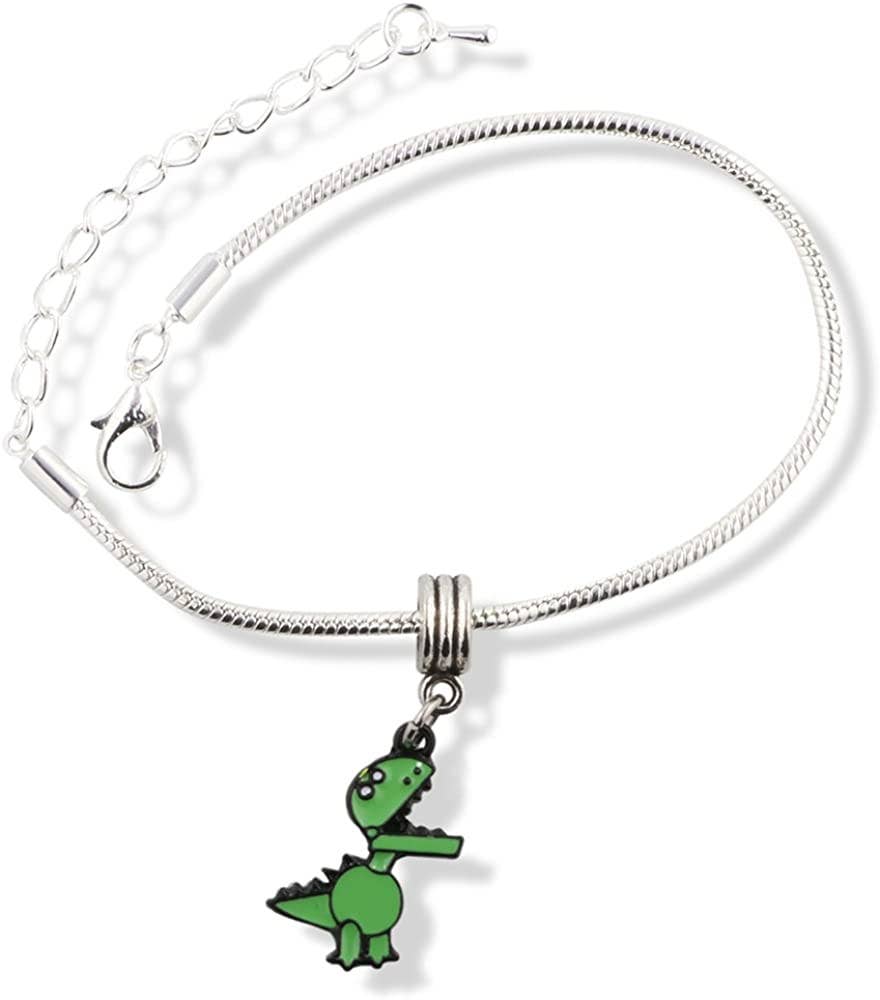 Dave The Bunny - Venta al por mayor Pulseras de abalorios/colgantes - EPJ Pulsera de cadena de serpiente de dinosaurio animada verde0
