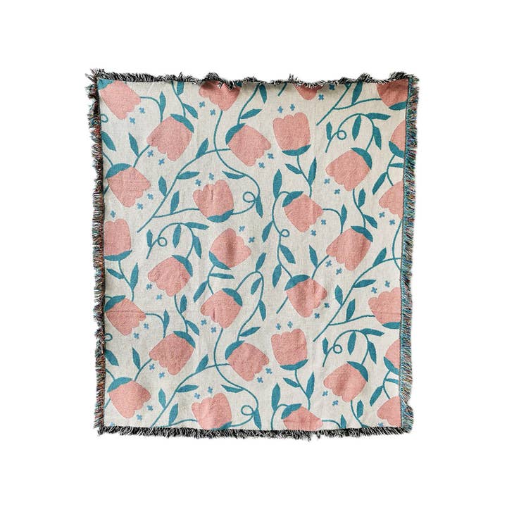 Bellflower Woven Blanket for wholesale by LEMONNI
