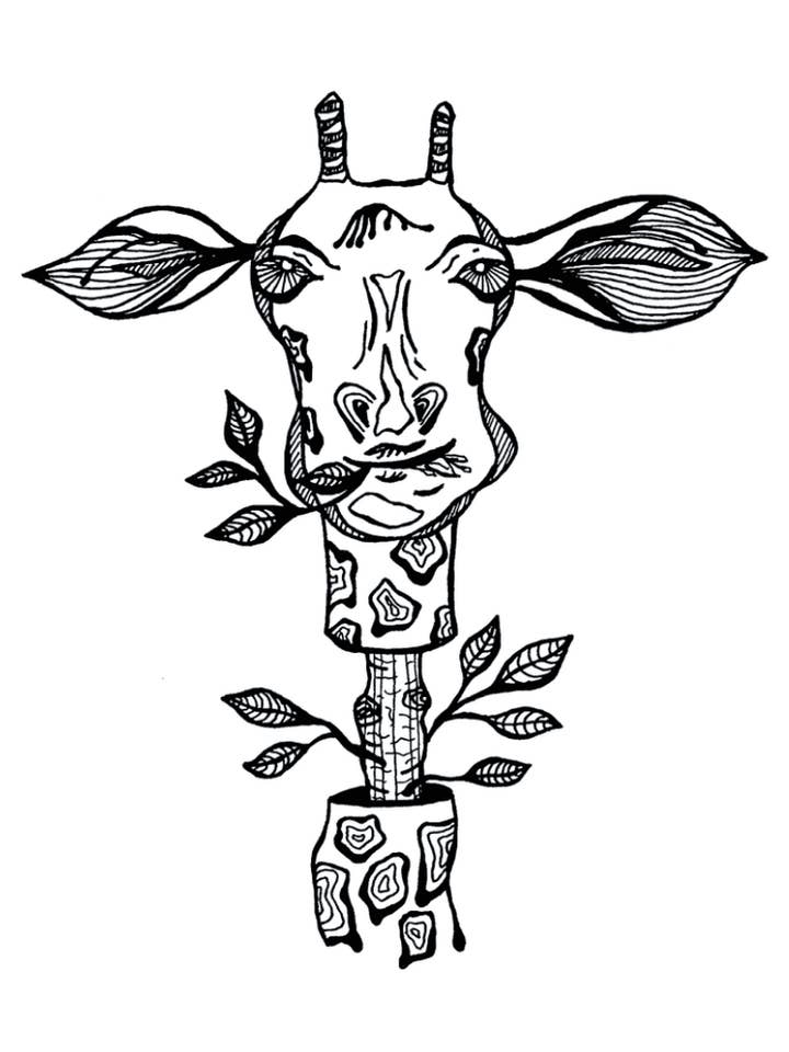 Oneness Art Print (girafe, animal) pour la vente par Mind & Company