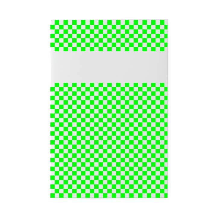 Fluorescent Green checkerboard notebook - Pantone 802 for wholesale by Supereditions