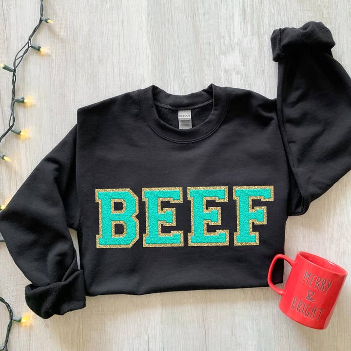 Beef Teal Sweatshirt for wholesale by Great Tees