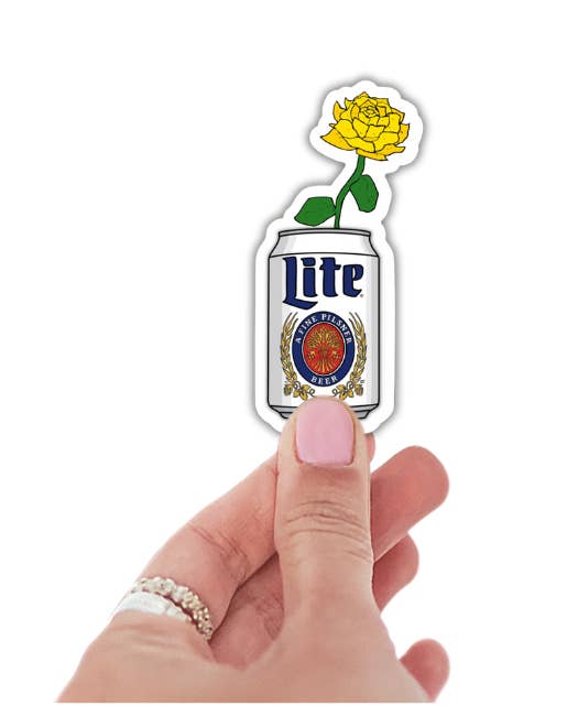 inviting affairs paperie - Wholesale Sticker - Beer Can Flower Sticker – Inspired by Miller Lite