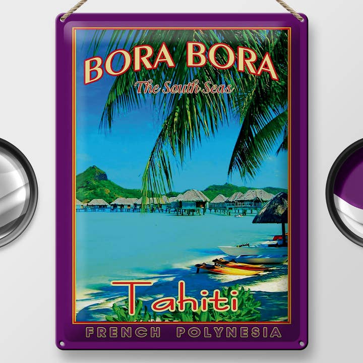 Femer - Wholesale Sign - Metal Sign Travel 30x40 cm Bora Bora Tahiti Sea Beach1