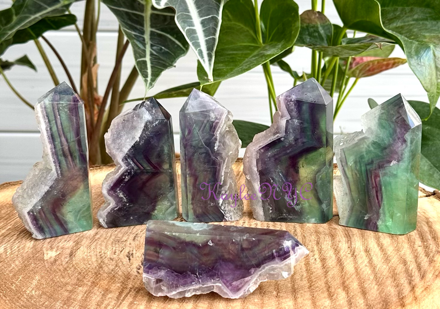 KayleeNYC - Wholesale Spiritual Stone/Crystal - 3-5 PCs Natural Fluorite Obelisk Point Crystal Energy7