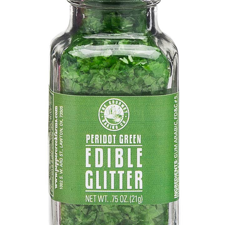 Pepper Creek Farms - Wholesale Sprinkles - Peridot Green Edible Glitter Sprinkles, 0.75 Oz.