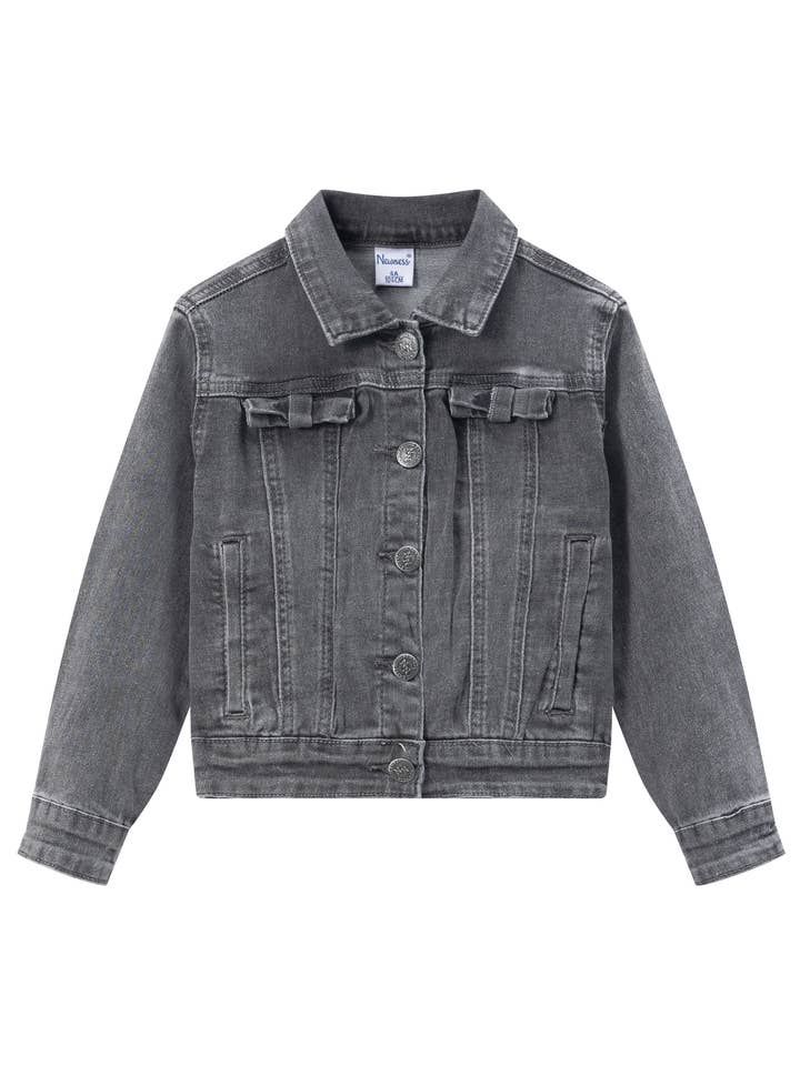 Kids-Gray Jean Jacket Grils for wholesale by Newness Kids