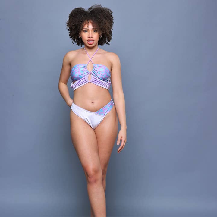 Bikinioberteil Cinta Bandeau — VELVET Lilac Multi für den Großhandel von Brasini Swimwear + Brasini Fit