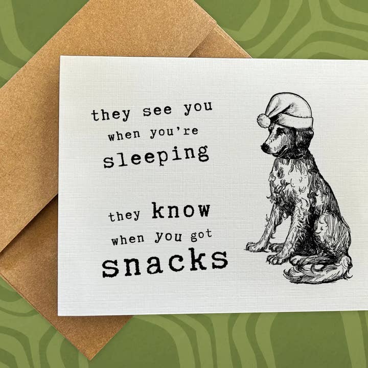 Santa Dog – A2 Christmas Greeting Card for wholesale by Happy Turtle Greetings