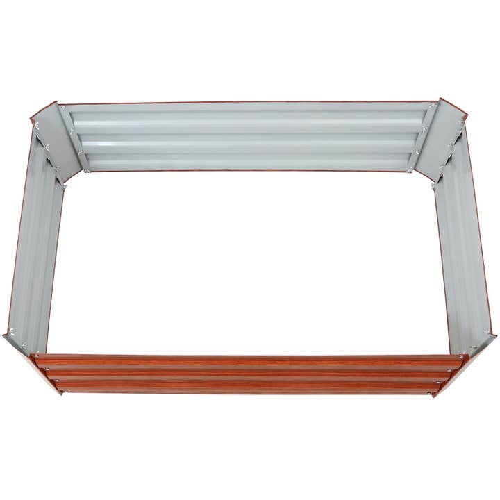 HomeRoots - Wholesale Planter Box - 12" X 48" Brown Steel Rectangular Raised Garden Bed4