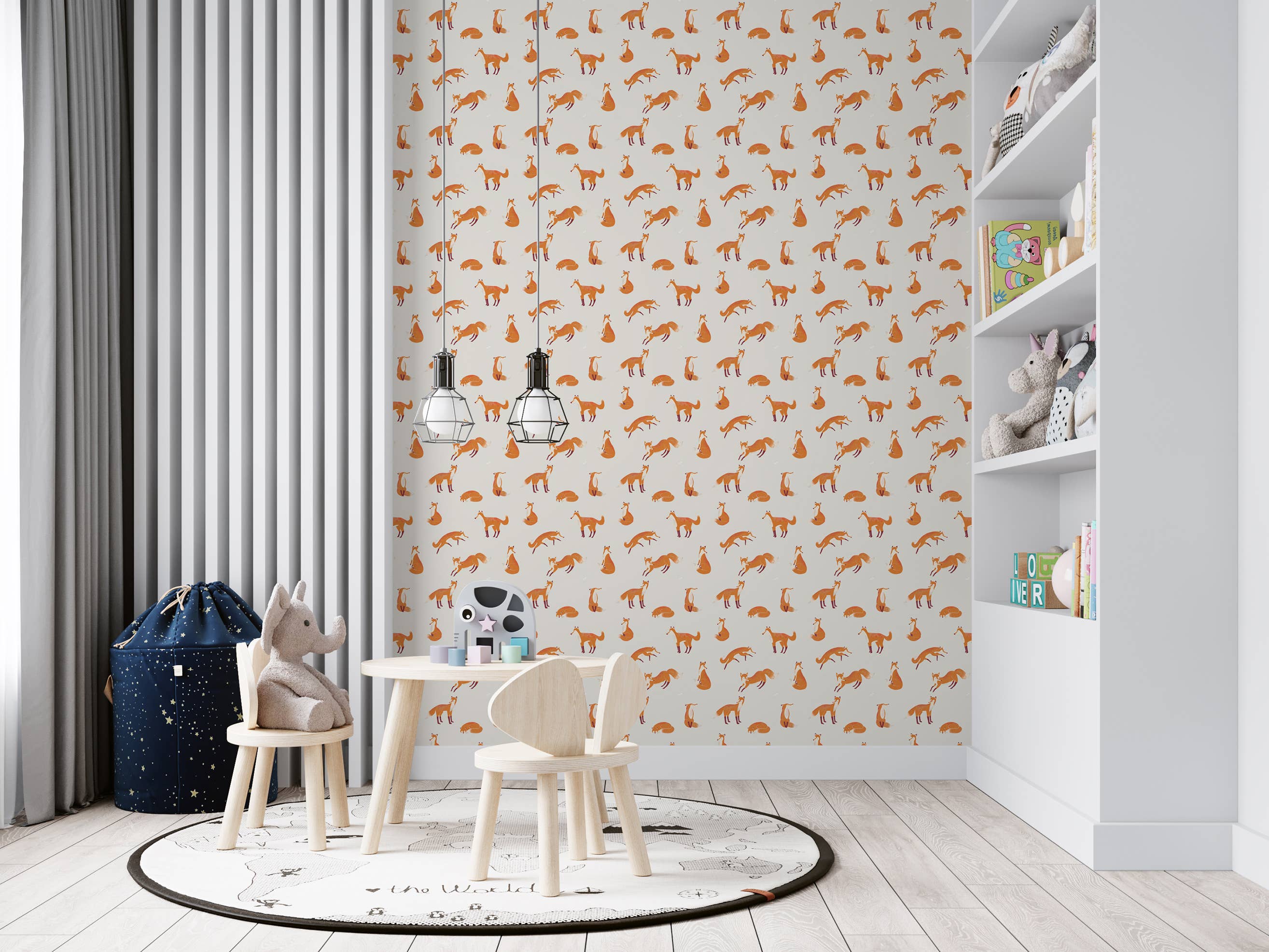 Galerie Wallcoverings - Wholesale Wallpaper - Great Kids Collection Smooth Glitter Friendly Foxes6
