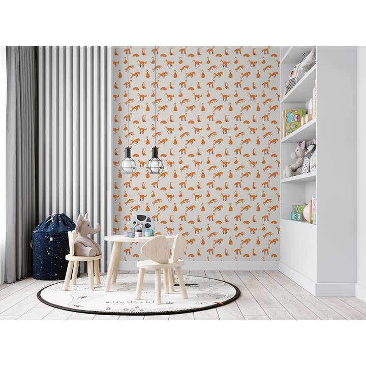 Galerie Wallcoverings - Wholesale Wallpaper - Great Kids Collection Smooth Glitter Friendly Foxes6