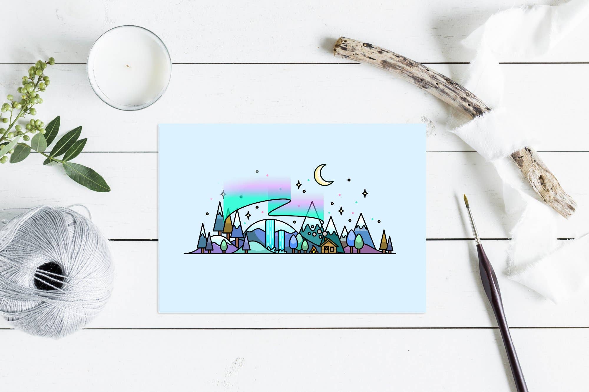 CoconuTacha - Wholesale Art Print - Winter Skyline Wall Art Print1