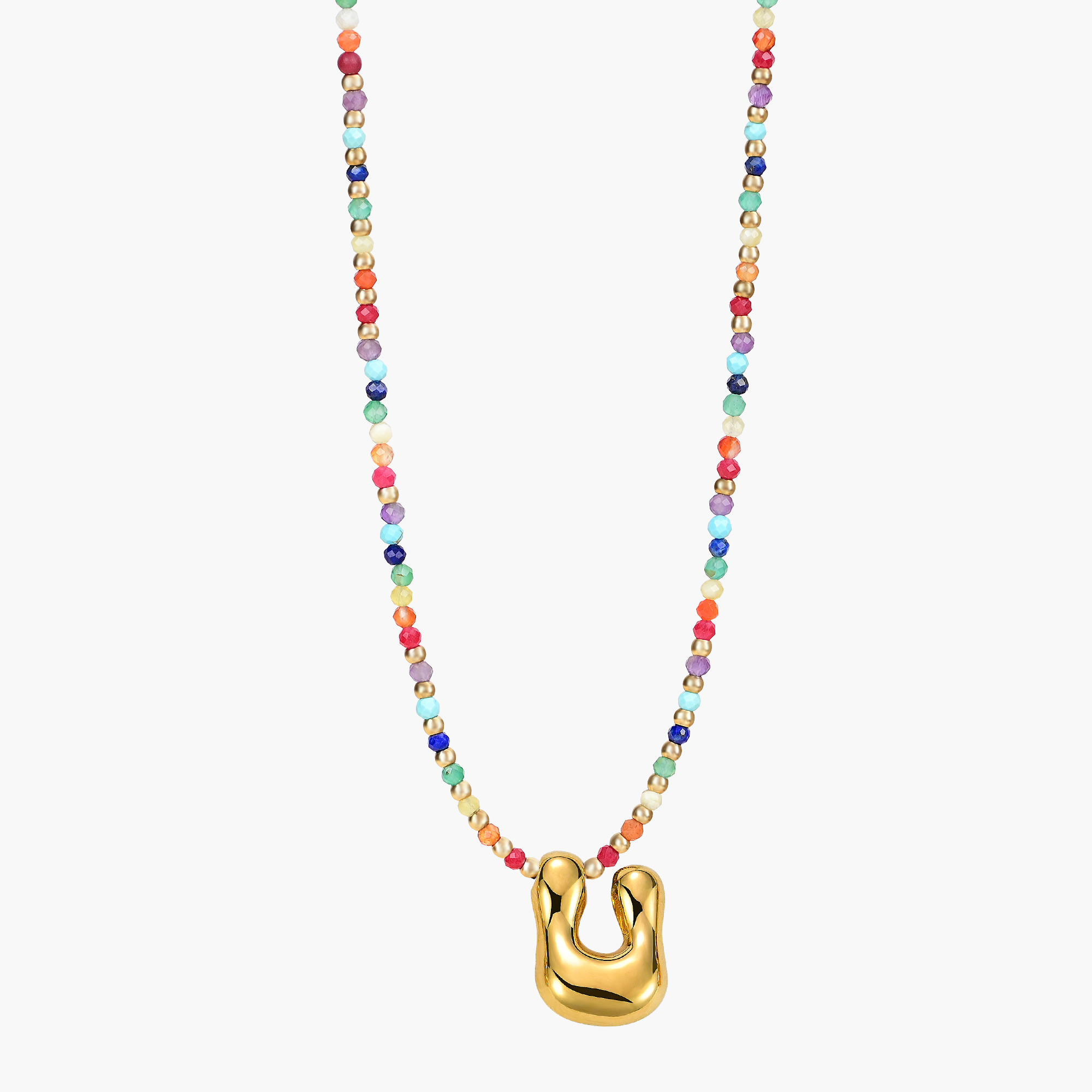 Cape Diablo – wholesale Pendant/charm necklace – Rainbow Bubble Letter Initial Necklace for Valentine's27